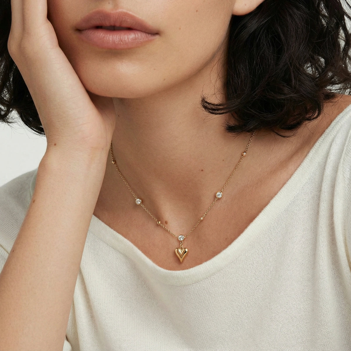 Kristallen Hart Bedel Ketting